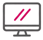 Illustration eines Geldautomaten mit rotem Symbol, Bank und Bargeld abheben